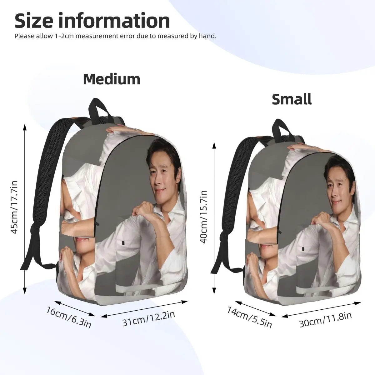 

Lee Byung Hun Actor Student Backpack School Bag Hiking Travel Daypack for Boys Girls Bookbag Shoulder Bags