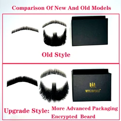 A Handmade Beard With Human Hair For Man Mustache Makeup for Film and Television Makeup Synthetic Fake Hair Cosplay Party Tools