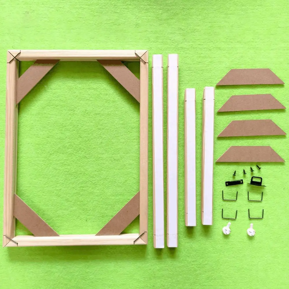 Wooden Canvas Frame Diy Stretched Bar Wood Painting Frame Kit Diy Self Assembly Wooden Strips Decorative Canvas Display for Oil
