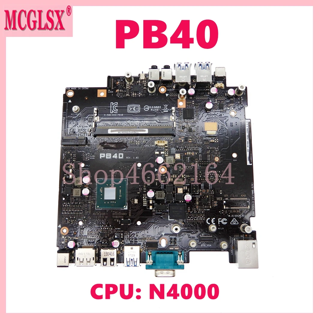 PB40 With N4000 CPU Mainboard For ASUS Vivo Mini PC PB40 Mini HD Computer Motherboard 100% Tested OK