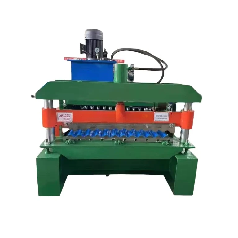 Box Profile Colored Steel Cladding & Trapezoidal Roof Tile Roll Forming Machine with Gearbox and Motor 380V 0.3-0.8mm Thickness