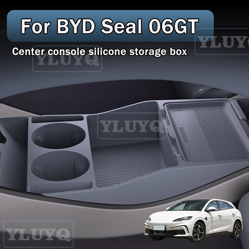 

For BYD Seal 06 GT center console lower storage box, car silicone storage container, anti-slip mat, car interior accessories
