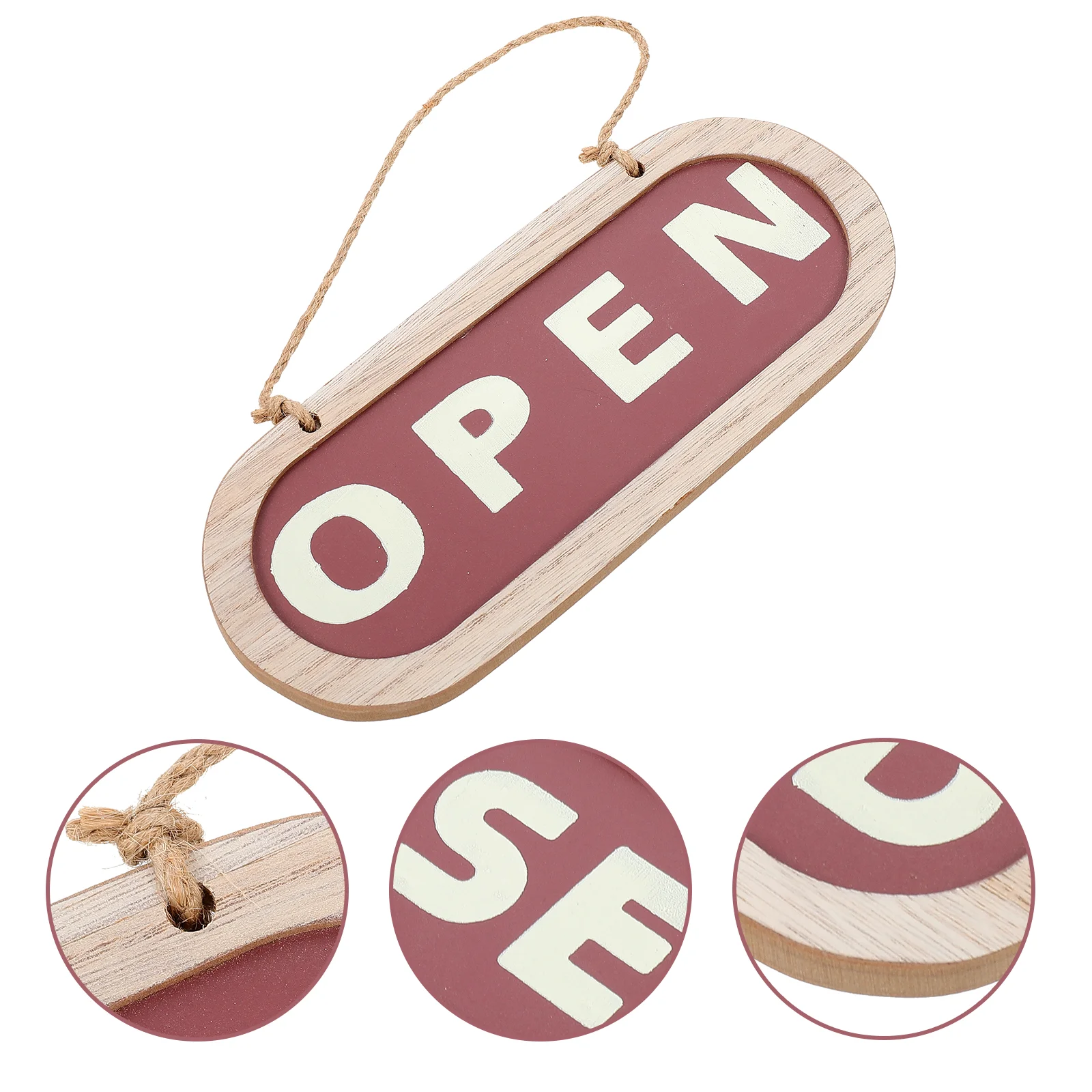 

Store Closed Listing Open Welcome Door Plate Hanging Sign Ornament Party Decor Wood Home Wooden Decoration