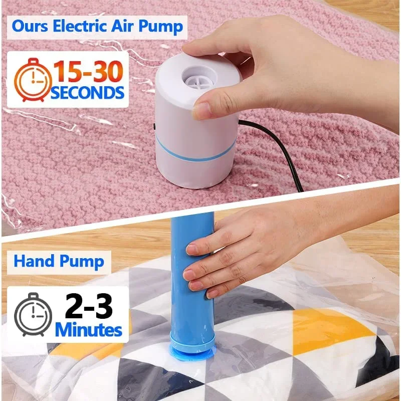 55W Powerful Vacuum Pump Vacuum Bag Clothes Storage Bag Folding Compressed Electric Sealer Machine Space Saver Travel Organizer