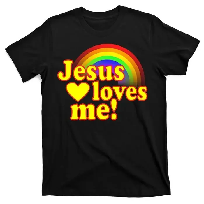 Loves Me Cool Rainbow T-Shirt, , BlackUnisex T-shirts for Men Women Summer Tees Cotton Luxury brand vintage oversized