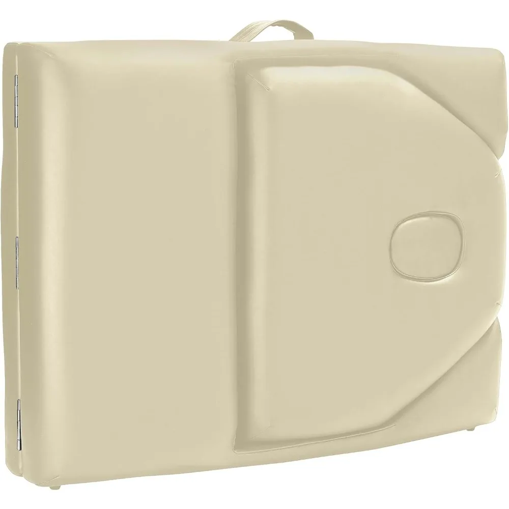 طاولة تدليك احترافية محمولة مع مسند ظهر - كريمي #6