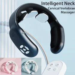 Massageador de Pescoço Inteligente com Compressa Quente, Controle Remoto Portátil Massagem Coluna Cervical, Costas e Cintura Alívio da Dor, Body Relax