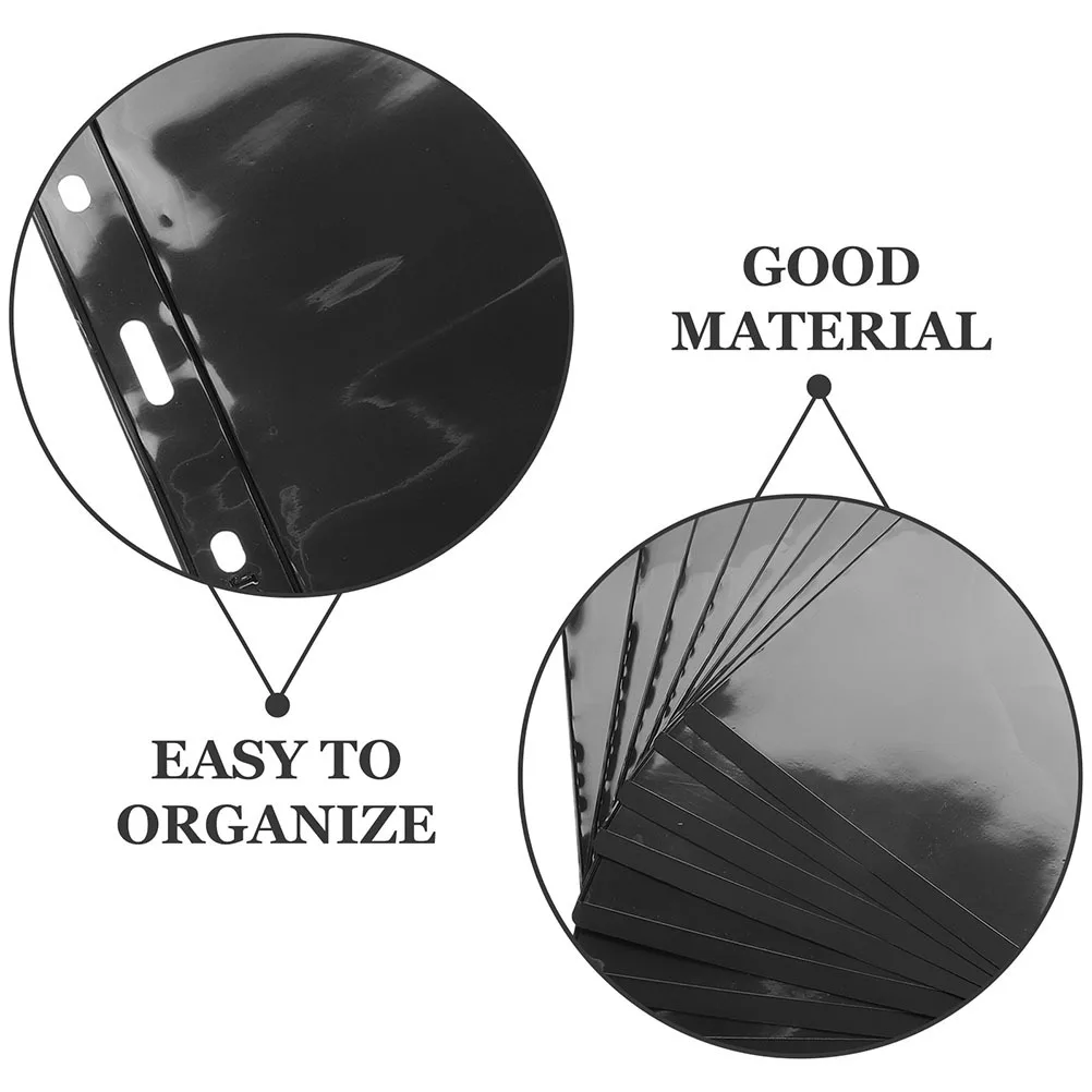 10 قطعة صفحات ألبوم الطوابع أسود 9 فتحات فضفاضة لجامعي الطوابع على الوجهين تخزين المستندات الموثق إدراج