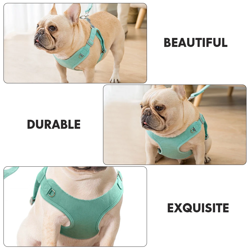 

Pet Leash Dog and Harness Set Chest Back Puppy for Small Dogs The Portable Suede Mini