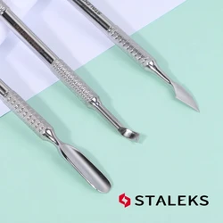 1pc STALEKS Stainless Steel Manicure Double-head Non-slip Dead Skin Push Not Hurt Nails Profession Cuticle Pusher Nail Art Tool