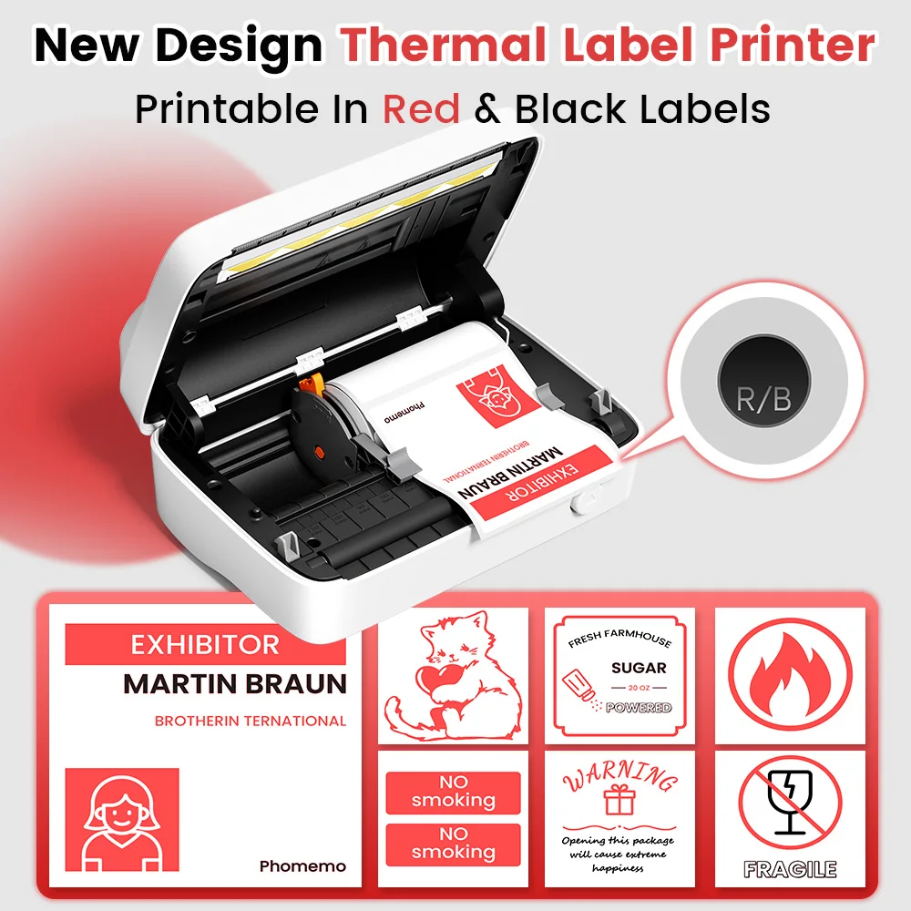 Stampante per etichette di spedizione Phomemo M421 Bluetooth 4x6, stampante termica portatile wireless per codici a barre E-commerce, connessione con telefono PC