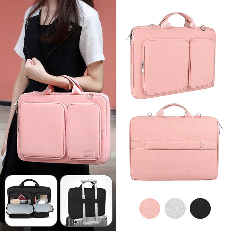 Computer Bag Handbag for Apple Macbook Huawei Pro Asus Waterproof Shock Absorbing Plush Lining One Shoulder Crossbody Laptop Bag