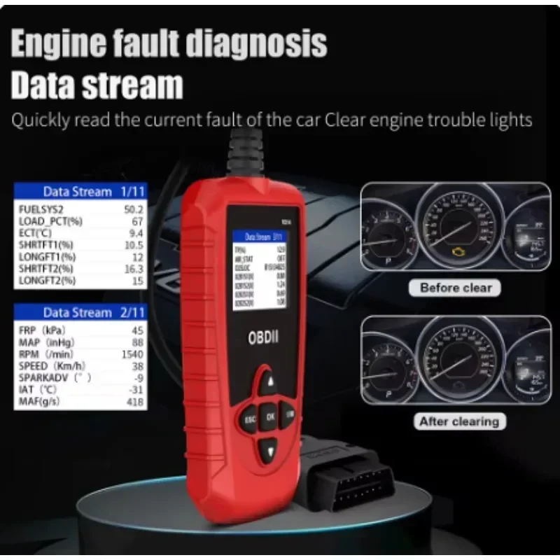 Universal Car OBDII Scanner - Automotive Diagnostic Tool with Onboard Code Reading & Flaw Detection (V314)