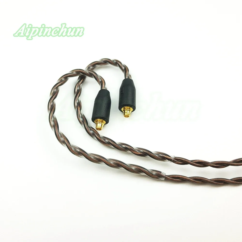 Aipinchun MMCX 헤드폰 케이블 마이크 볼륨 컨트롤러 교체, 슈어 SE215, SE315, SE425, SE535, SE846, 3.5mm L 벤딩 잭