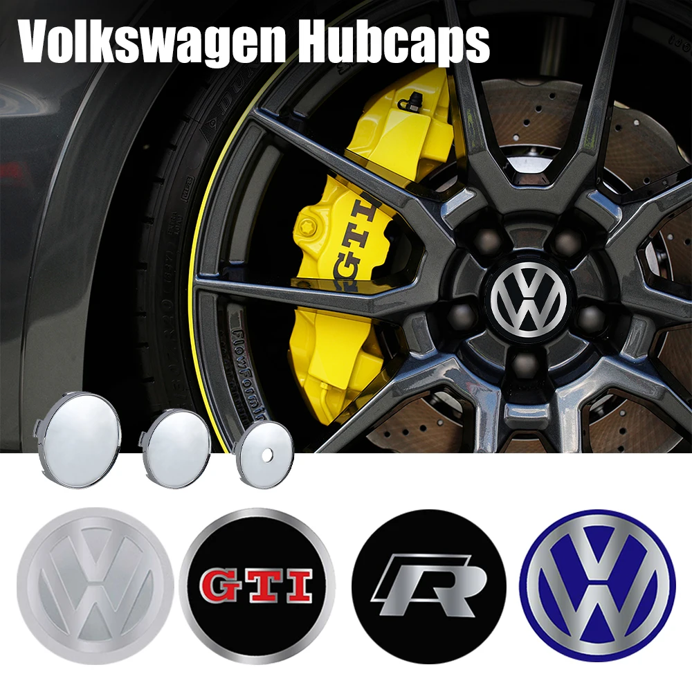 4pcs 60/63/68mm Car Wheel Center Hub Emblem Caps Cover Auto Accessories For VW golf 4 motion MTM Blue Motion Polo Scirocco CADDY