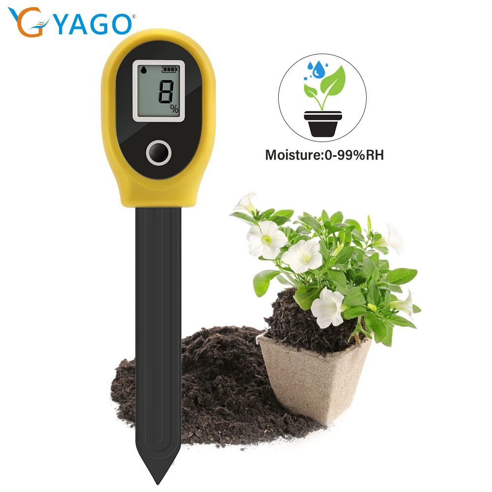 Portable Soil Moisture Tester Digital LCD Soil Moisture Analyzer for Indoor Growing Potted Plants Home Garden Flowers Lawn