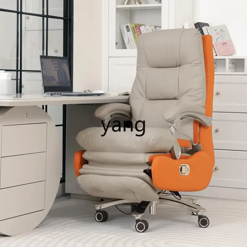 

LMM Reclining Comfortable Long Sitting Genuine Leather Computer Seat Office Chair