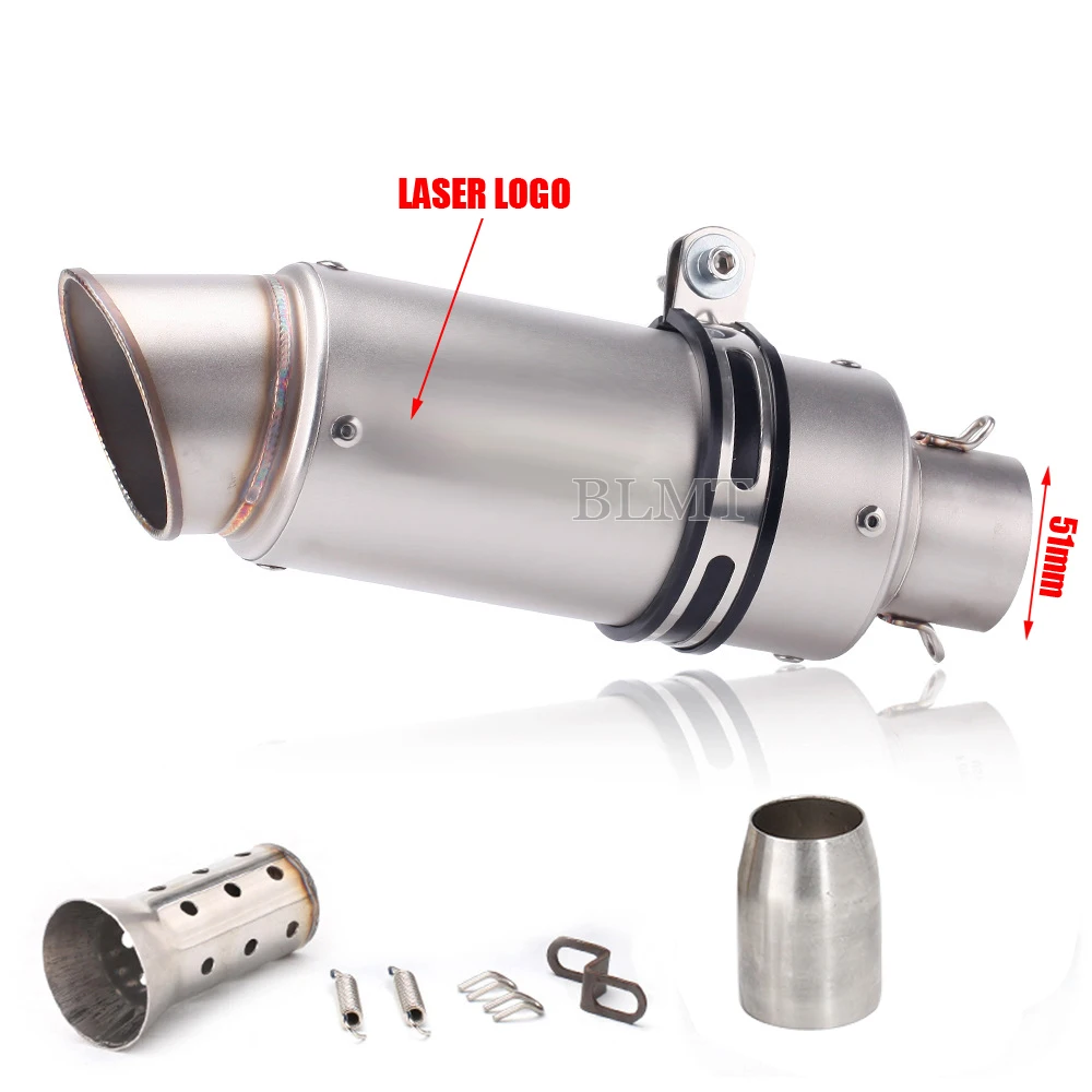 Universele 51/60mm motorfiets sc uitlaat inox uitlaat koolstofvezel uitlaat met DB Killer voor z900 R3 R25 MT07 MT09 R1 Z400 Z650