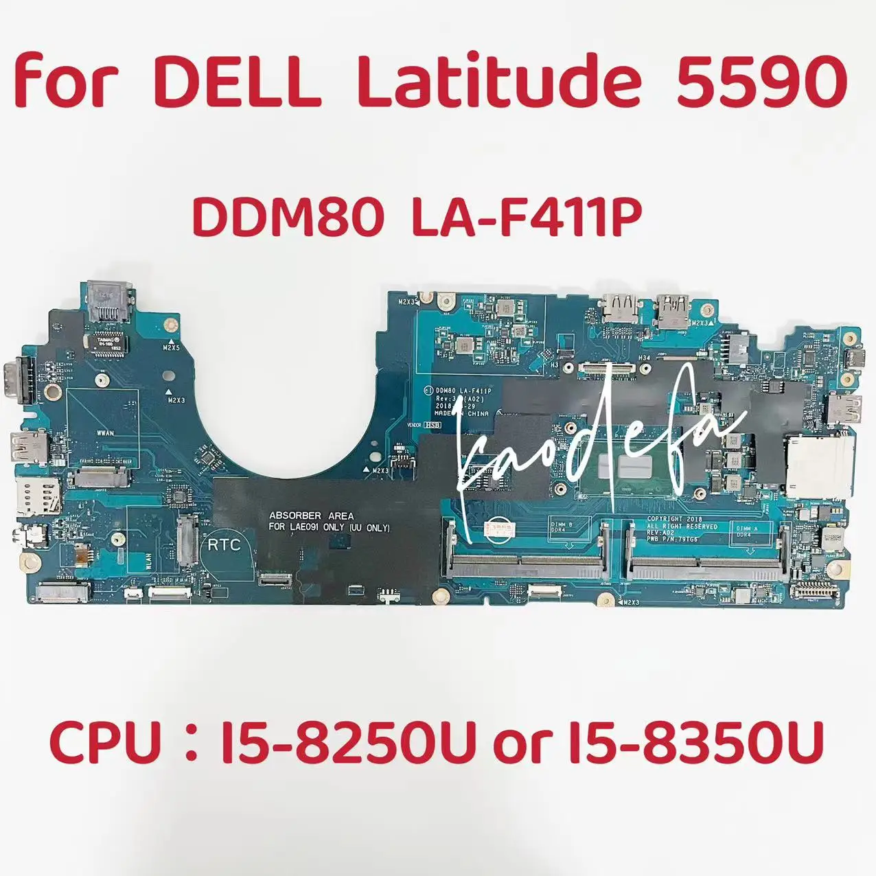 mainboard para dell dell latitude 155590 laptop motherboard cpu i58250u8350u cn018jmr cn 02n9pd cn 0gjwkw cn 0fjgw ddm80 la f411p 01