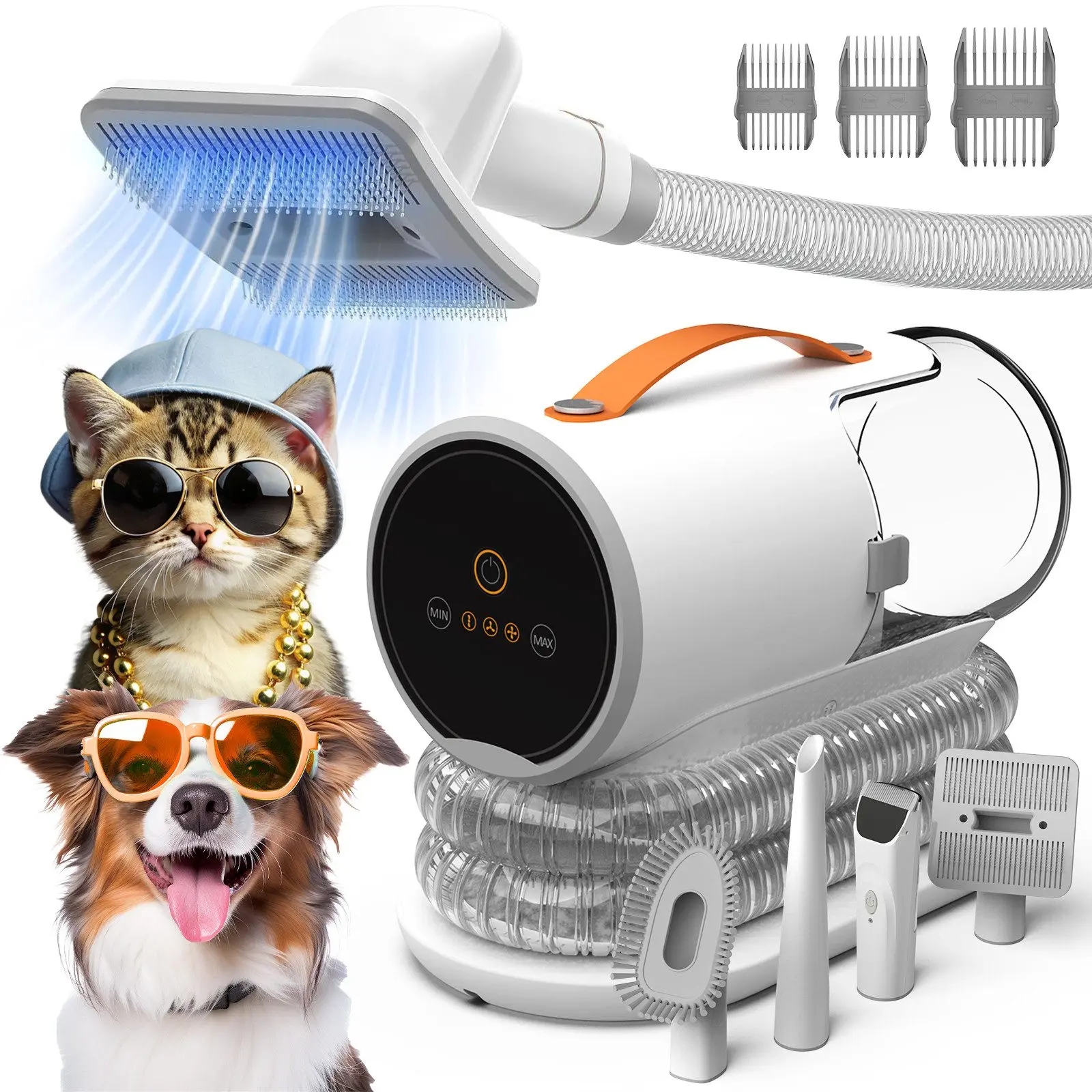 

AIRROBO PG100 US Plug Portable Plastic Vacuum Cleaner Cat Comb Trimmer Brush Shaver Hair Removal Pet Hair Clipper Dog Grooming
