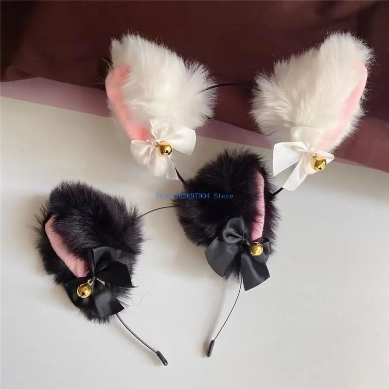

N7YF Stylish for Cat Ears Headband and Tail Furry Halloween Cosplay for Women Adults
