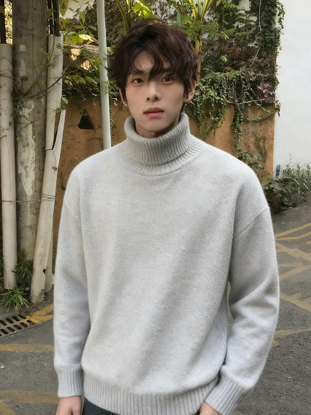 

Мужской трикотажный свитер с высоким воротником, мягкий и уютный, для зимы, для отдыха, как базовый слой, для ношения под одеждой и как самостоятельная вещь, комфортная посадка