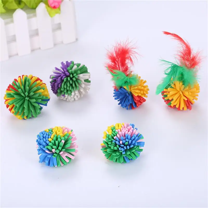 5PCS Pet Relaxed Toys Eva Durable Anti-seize Non-toxic Environmentally Friendly Cat Supplies Chew Chase Ball Toys Colorful