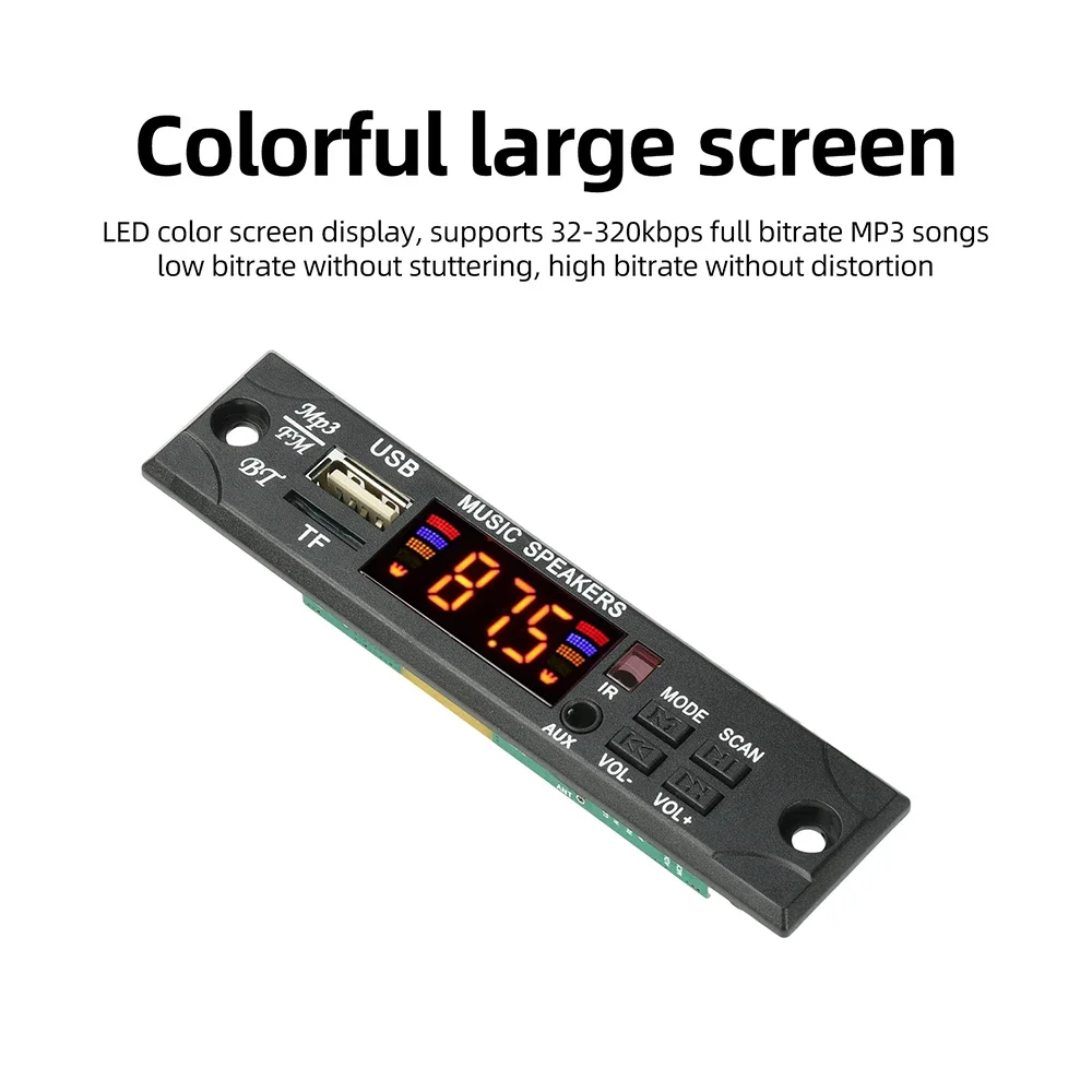 Bluetooth MP3-Audio-Decoder-Board 12V DC mit LED-Display, Fernbedienung, verlustfreier Multi-Format-Unterstützung für Auto-Audio – Detail 13