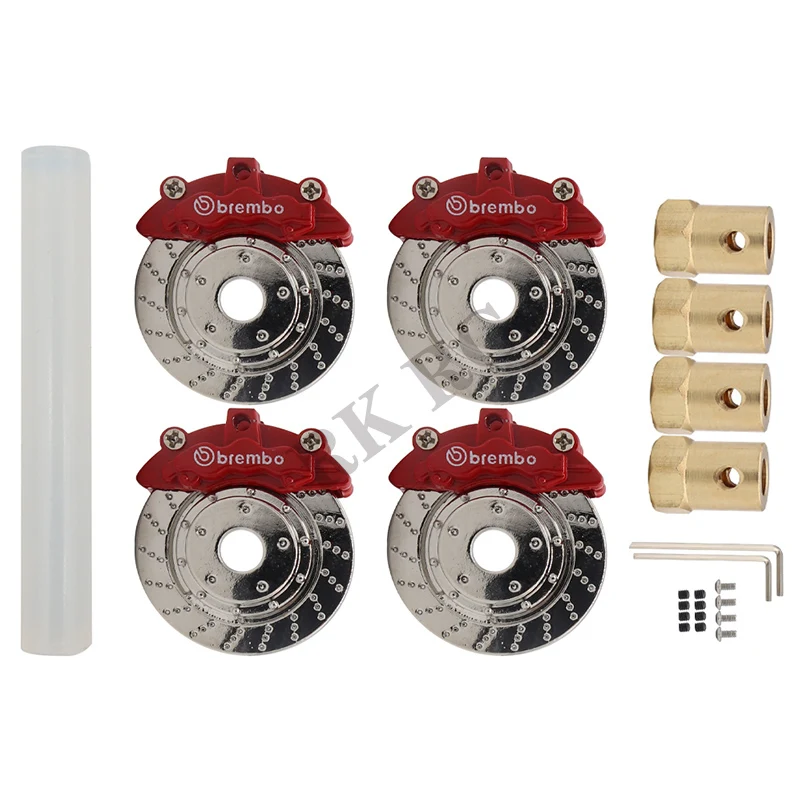 4PCS Metal Brake Disc Caliper Tire Modification for WPL D12 MN99 MN90 WPL C24 C34 RC Car Spare Parts Upgrade