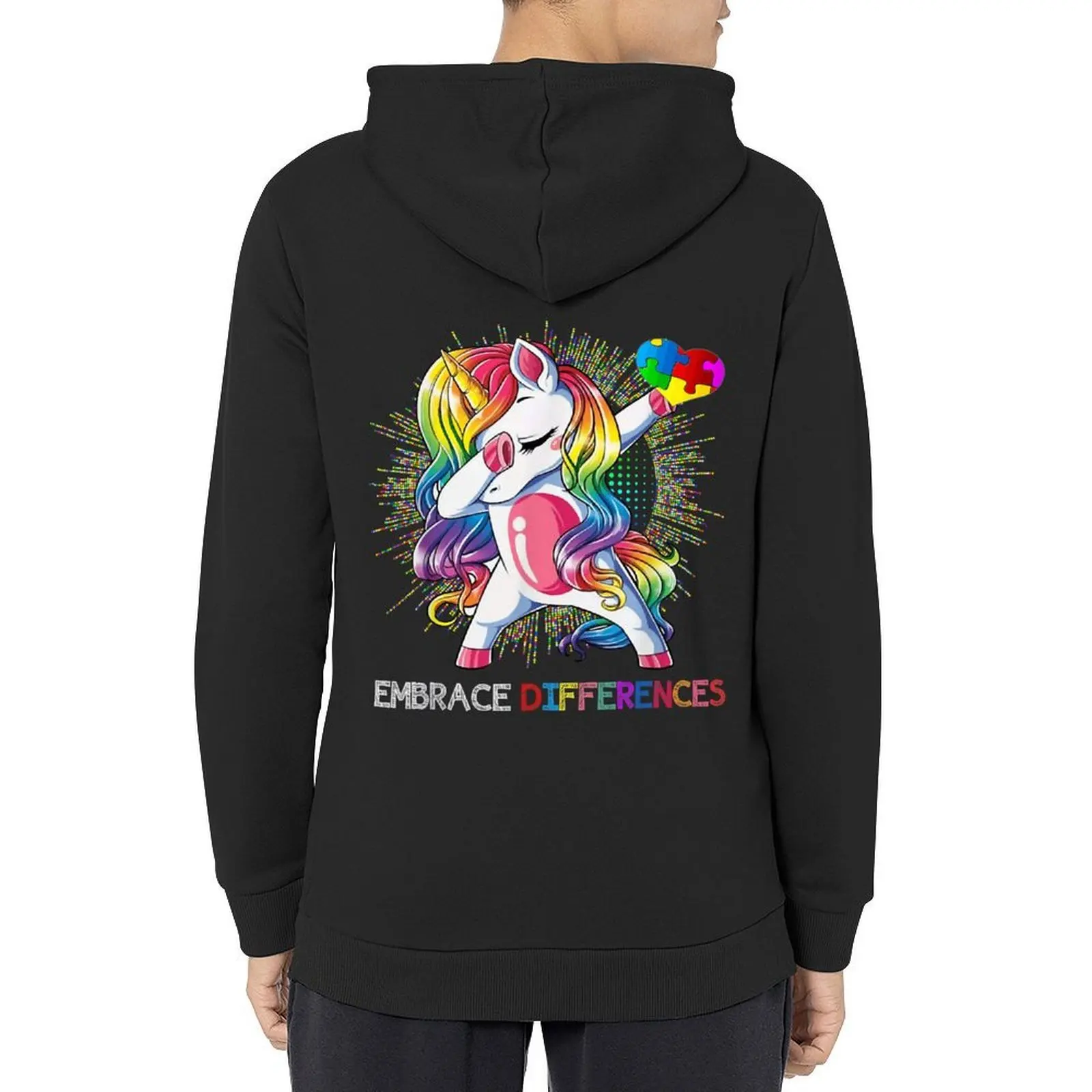 

Embrace Differences Dabbing Unicorn Shirt Autism Awareness Hoodie korean clothes men's clothes mens clothes hoodie men