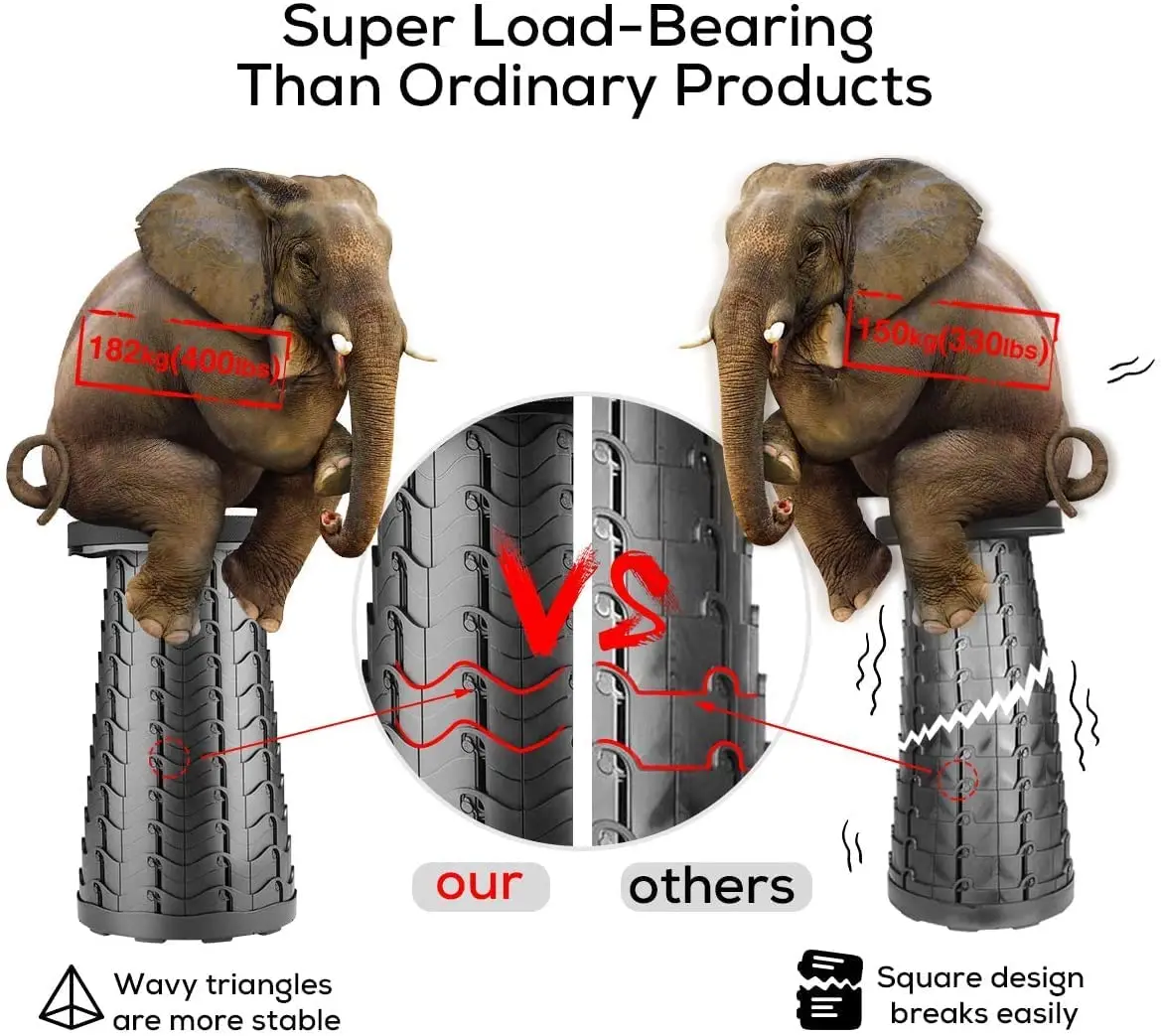 Taburete plegable retráctil portátil, taburete plegable telescópico para acampar, pesca al aire libre, senderismo, Jardinería, Viajes