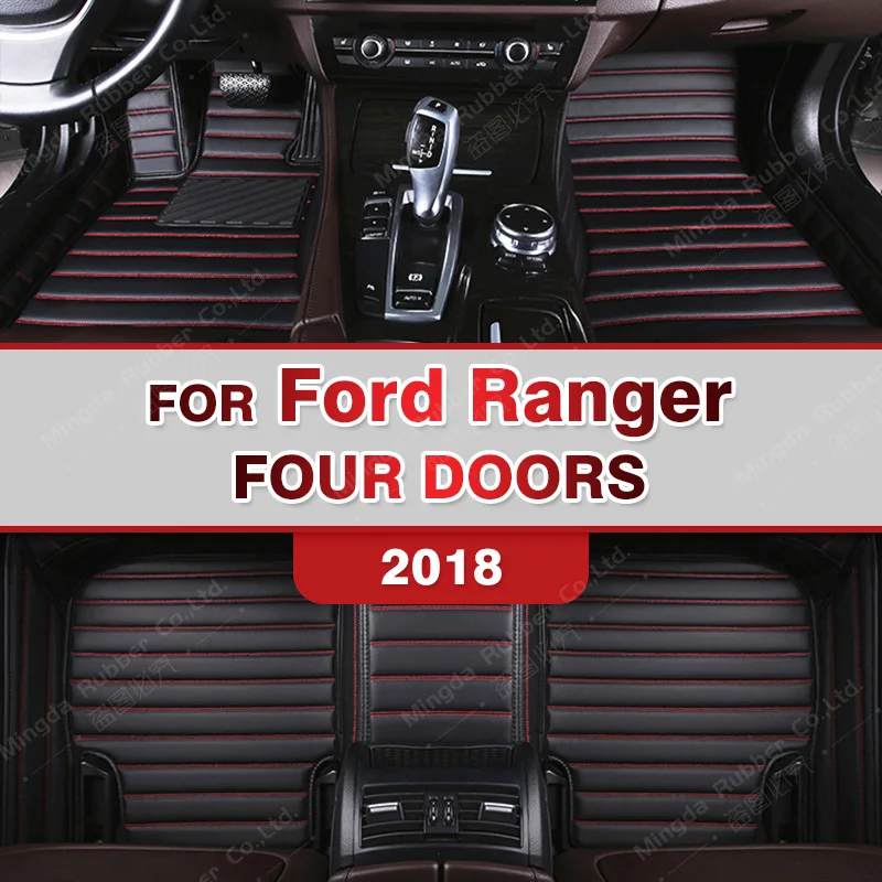 

Car floor mats for Ford Ranger Four Doors 2018 Custom auto foot Pads automobile carpet cover interior accessories