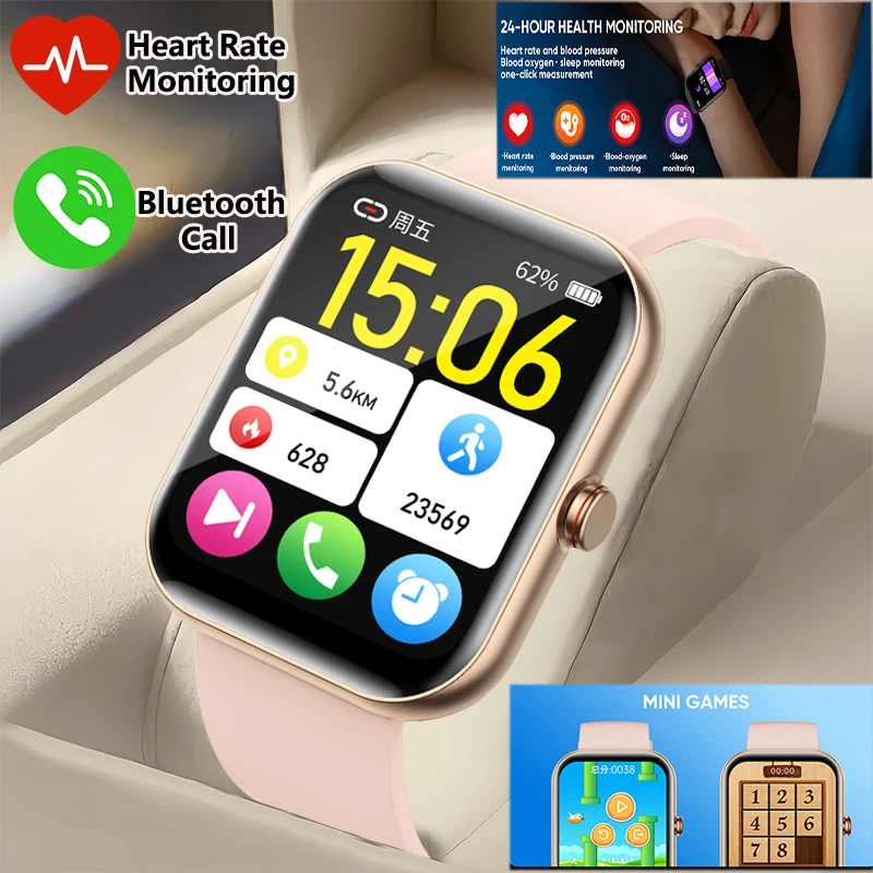 

GEJIAN новые умные часы с мониторингом сердечного ритма и кислорода в крови, Bluetooth-вызовы, GPS-отслеживание и женские умные часы IP68