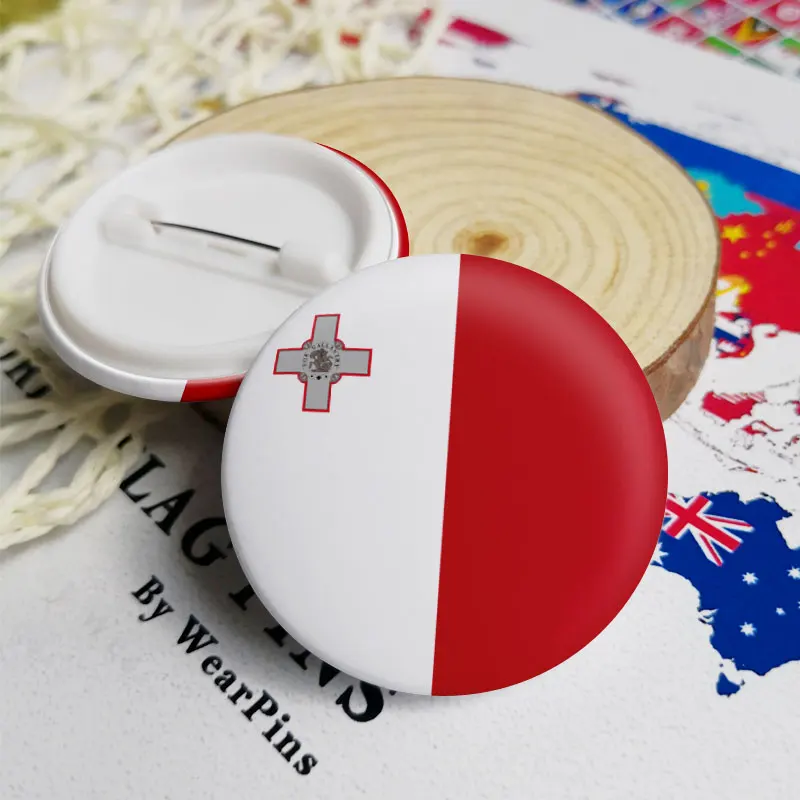 Malta National Flag Lapel Pins Country Badges