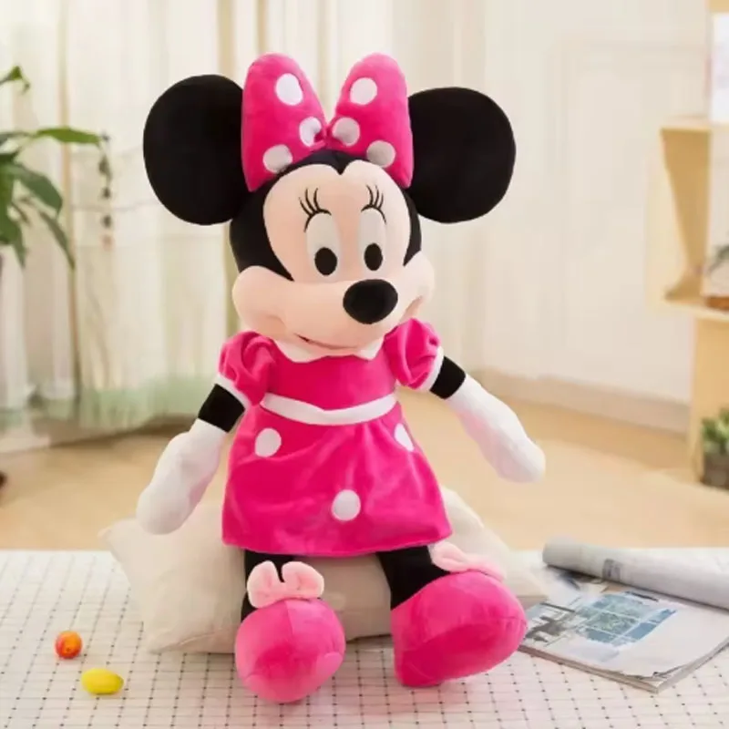 2026@Cartoon Disney Couple Mickey Minnie 35cm Anime Red Pink Minnie Mouse Plush Toys Girlfriend Children Gifts Lovely Plush Toy view 3