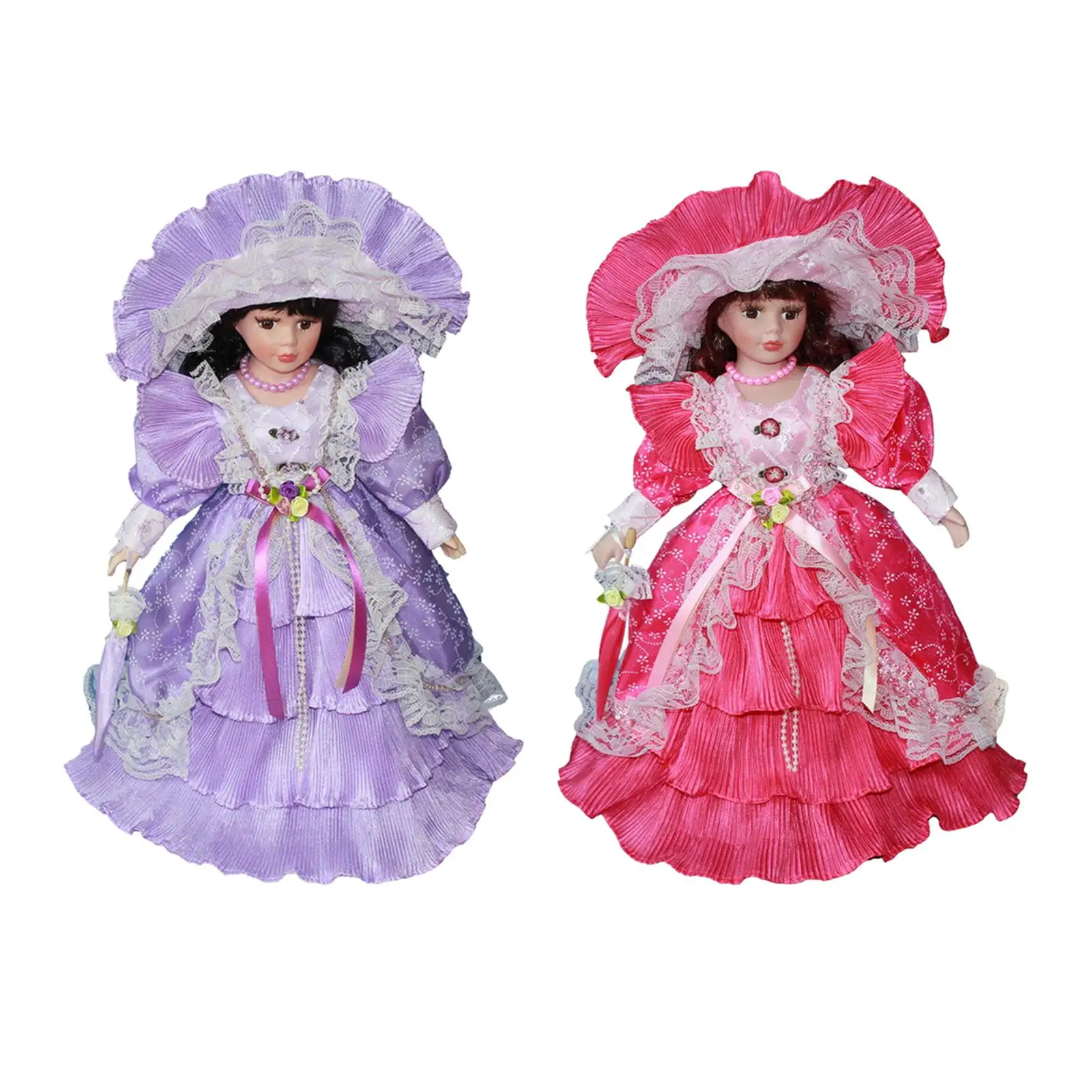 Porcelain Beautiful Woman Elegant Dress Up Porcelain Doll for Decoration Gift