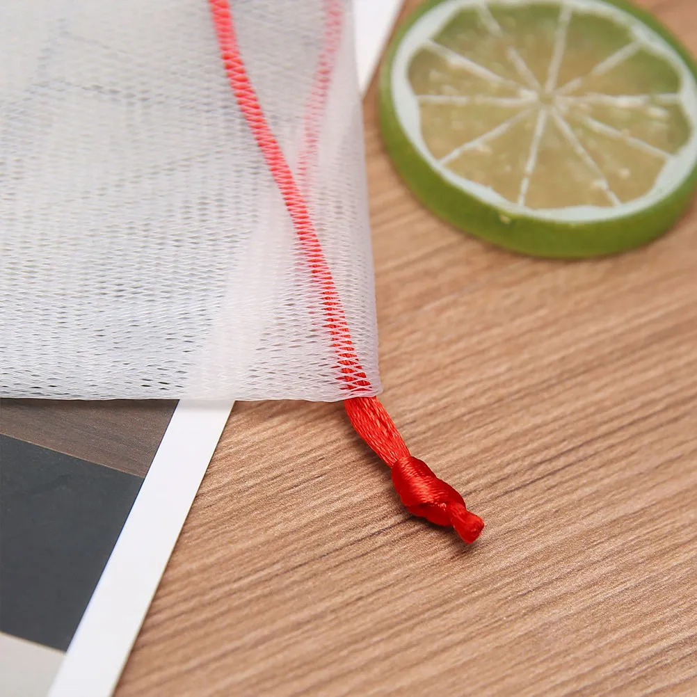 20Pcs Net Soap Mesh Pouch High Absorption Soap Saver Mesh Bag Facial Body Cleanse Quick Foaming Netting