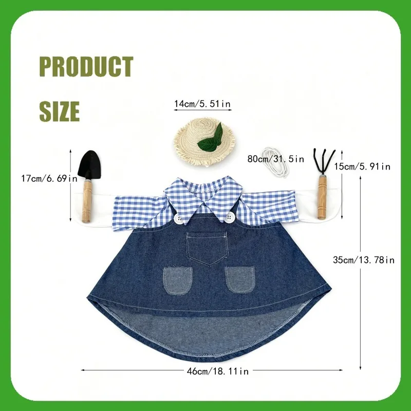 Yard Goose Costume Celebration Party Goose Costume Gift New 23-inch Porch Goose Gardener Costume Statue Dress Up Gardening Suit
