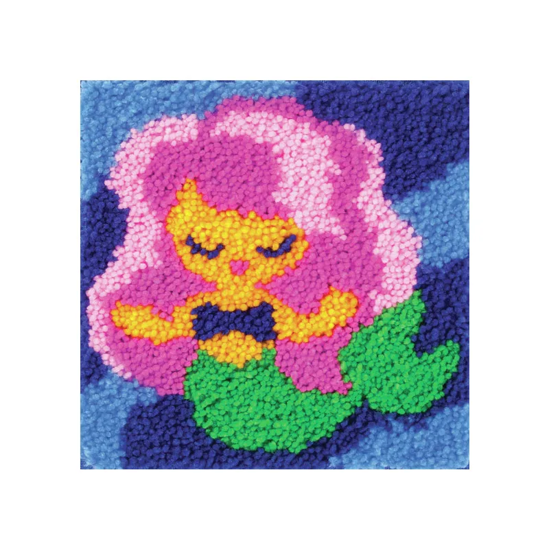 New Decorative Cartoon Carpet Crocheting Kit DIY Cushion Carpet Flower Latch Hook Rug Kit Needlework Crocheting Embroidery