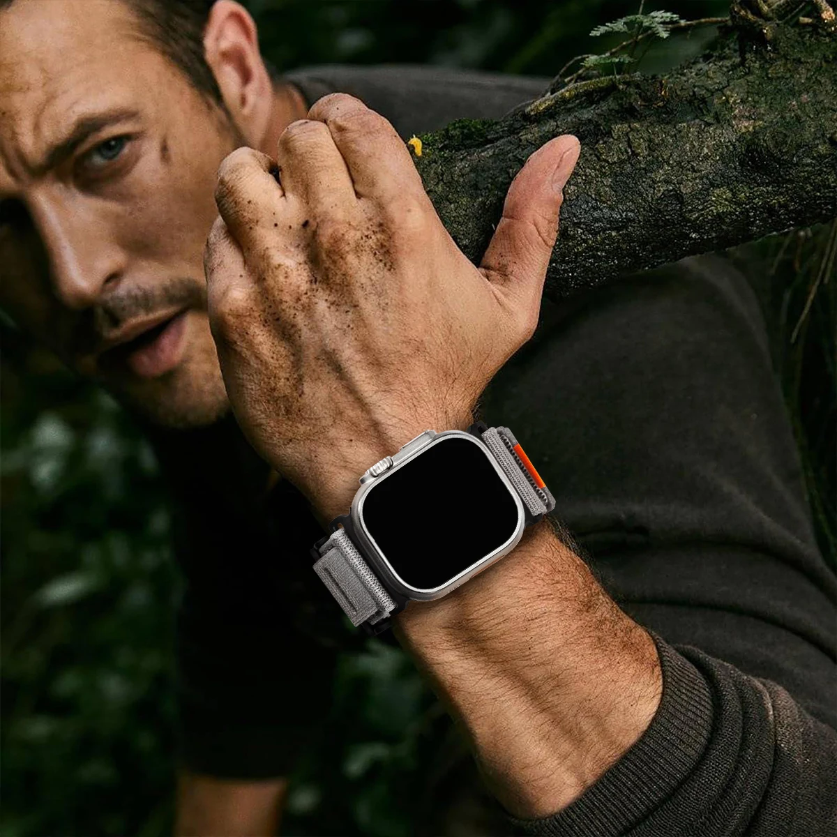 Armband für Apple Watch Ultra 49 mm, 44 mm, 45 mm, 46 mm, Herrenarmband. Magnetverschluss, Nylonarmband für iWatch Series 12, 10, 7, 8, 9, SE, 4, 5, 6. – Detail 6