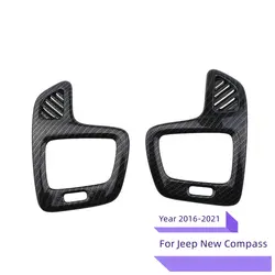 ABS Car Interior Dashboard Side Air Conditioner Vent Decoration Stickers for Jeep Compass 2017 + Car Accessories Styling