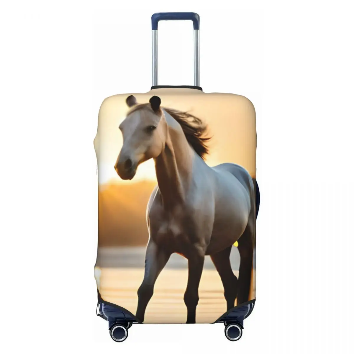 White Horse Printed Suitcase Cover Sunset Sea Useful Business Protection Luggage Supplies Vacation