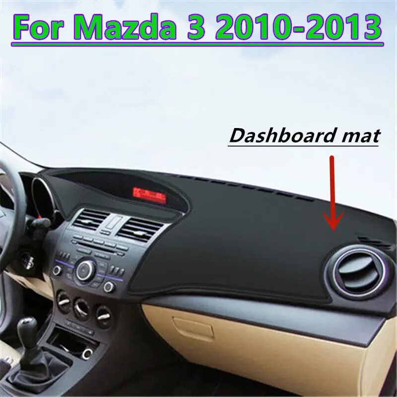 PU Leather Dashboard Cover Dash Pretector Anti-Slip Mat Trim Dashmat Carpet For Mazda 3 2010 2011 2012 2013