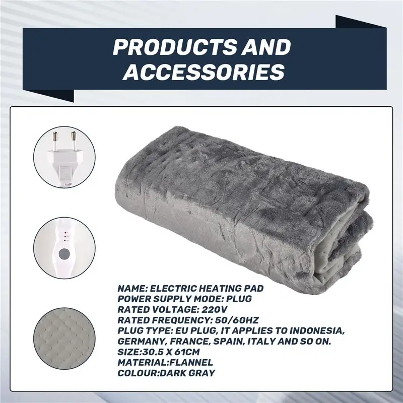 ABGG-Extra Large Electric Heating Pad For Back Pain And Cramps Relief 12X24 Inch -Soft Heat For Moist & Dry Therapy