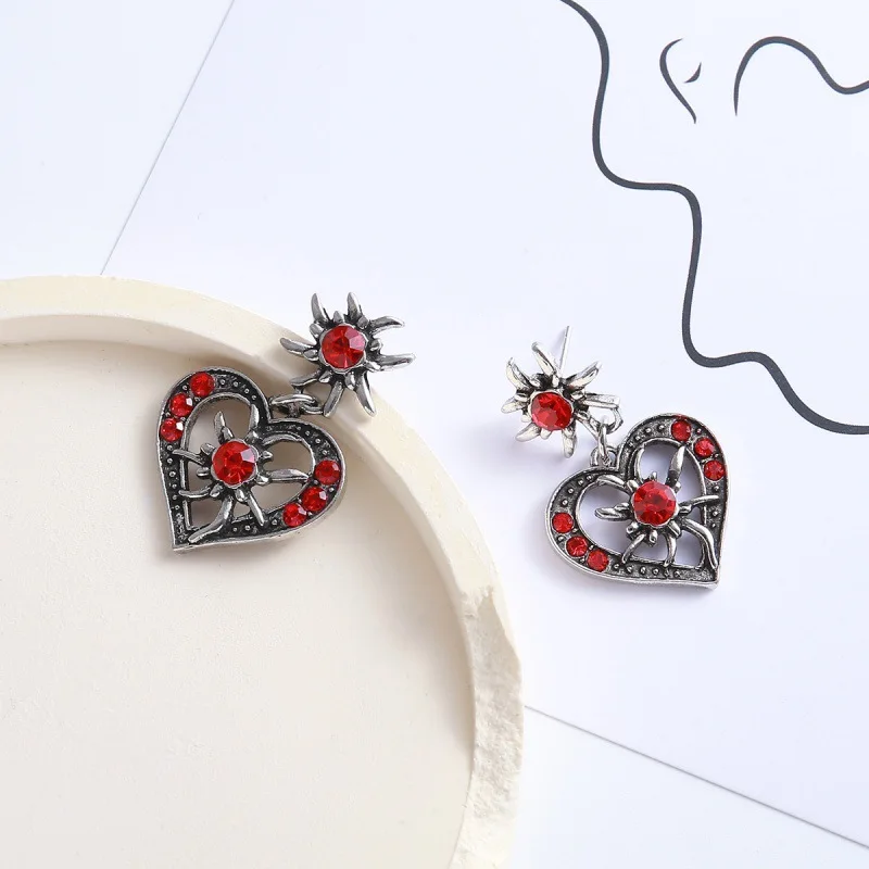 أقراط معدنية من زهرة ندفة الثلج ، ماس حب قديم ، مجوهرات شخصية فريدة من نوعها ، رياح باردة