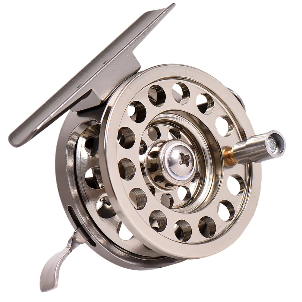 Outdoor Fishing Supply Lever Brake Fly Reel High Quality Phone Gloves Silver Aluminum Alloy Metal Wheel