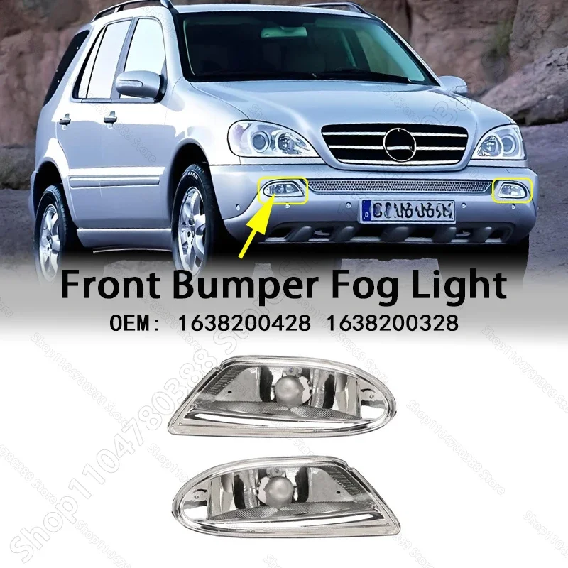 

Front Bumper Fog Light Lamp (Without Bulb) 1638200428 1638200328 For 1998-2005 Mercedes-Benz ML320 ML350 ML420 ML500 (W163)