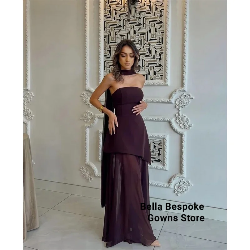 

Dubai Brown Detachable Shawl Off Shoulder Prom Dresses Column Customized Evening Gowns Sweep Train Evening Dress 2025
