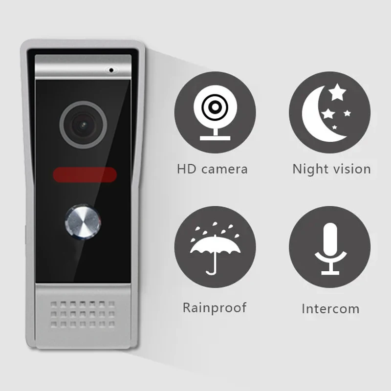 Interphone vidéo domestique AHD, 1080P, 4 lignes, 7 pouces, 2 écrans, étanche, sonnette de surveillance privée pour villa