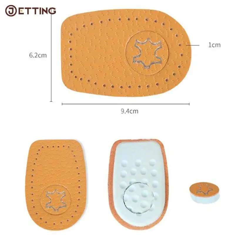 1Pair Leather Insoles Latex Heel Pads For High Heel Cowskin Shoes Pad Foot Pain Relief Feet Care Women Heel Cushion Inserts Sole